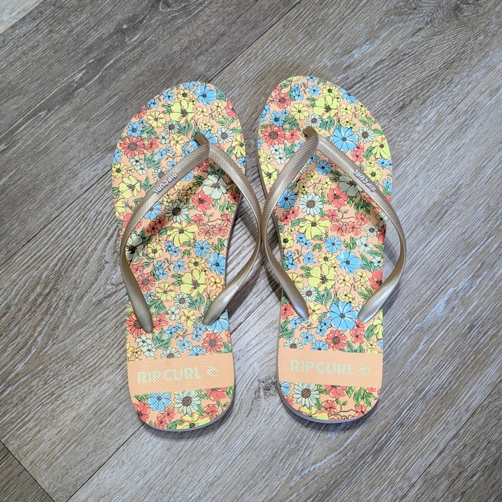 Rip Curl Follow The Sun Bloom Floral Flowers Sandals Flip Flops Daisy